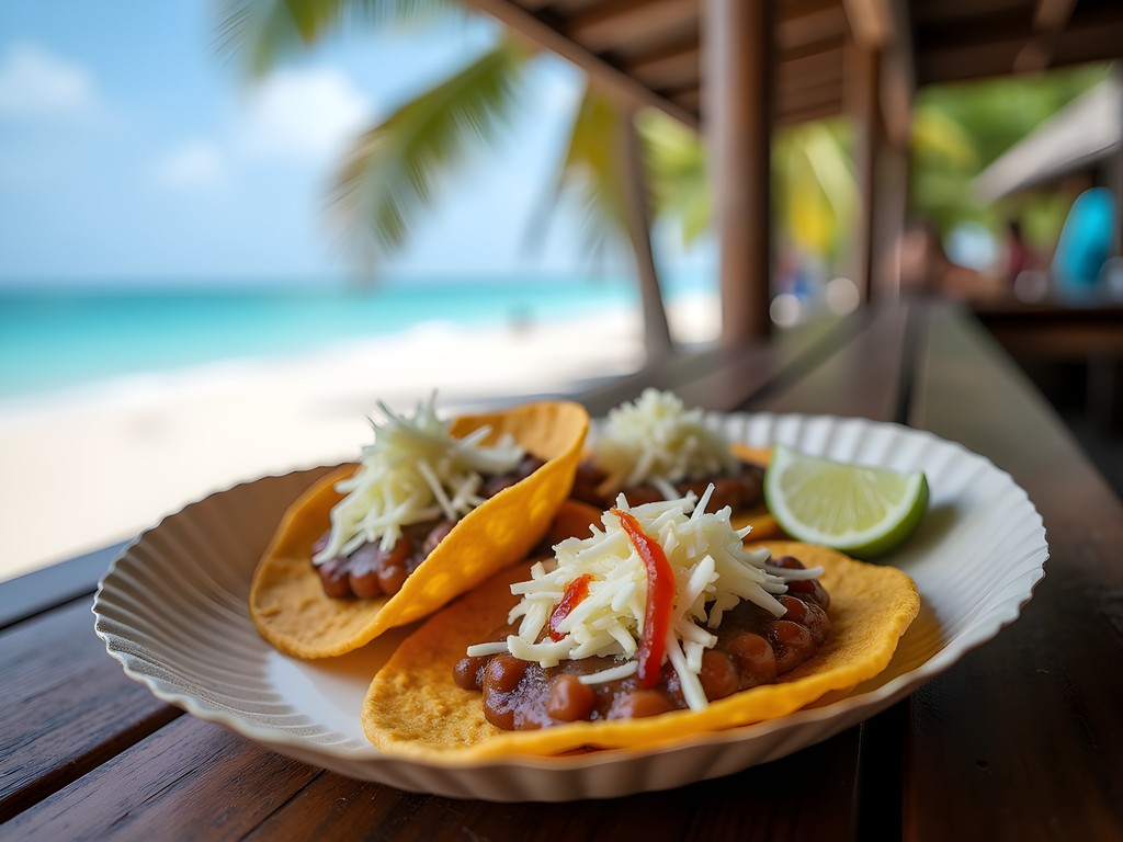 Fresh Belizean garnaches from a street vendor in Placencia