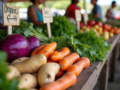 Fresh organic produce at Port Vila farmers market