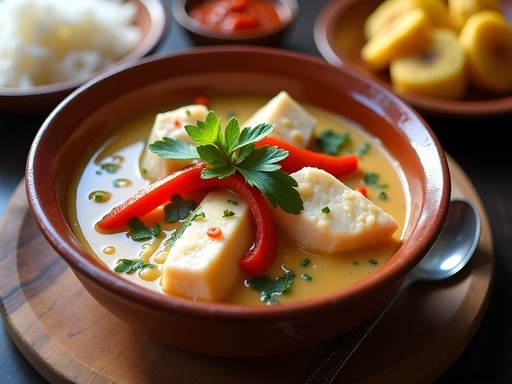 Traditional Manabí encochado de pescado (coconut fish stew)