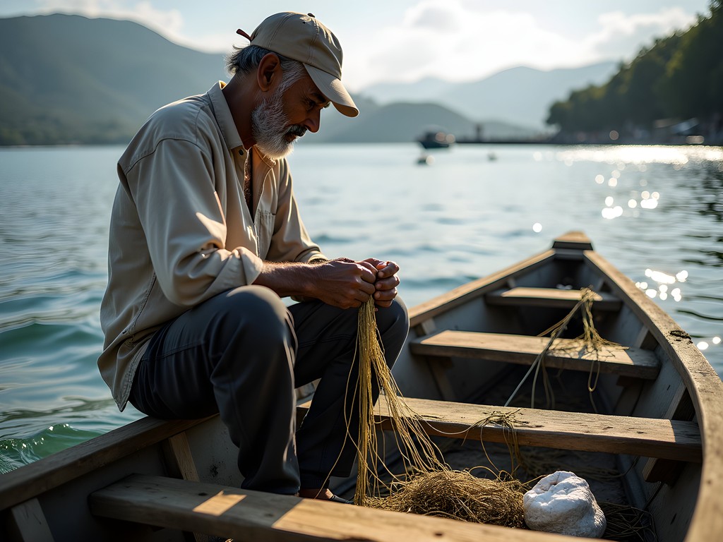 Traditional hand-line fishing methods in coastal Ecuador