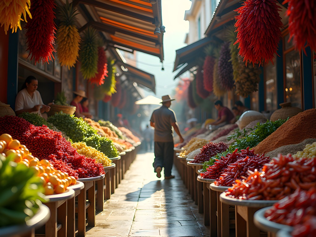 Colorful produce displays at Mercado Municipal in Puerto Vallarta