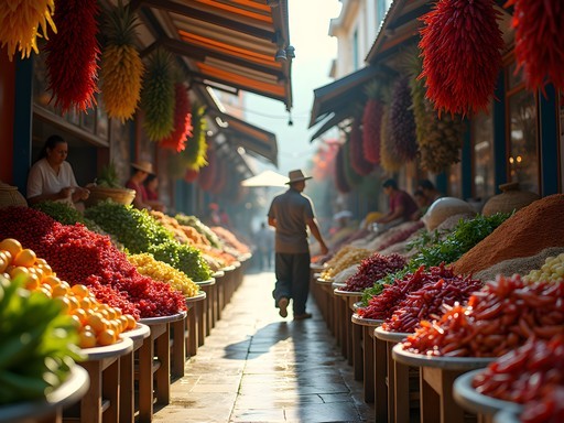 Colorful produce displays at Mercado Municipal in Puerto Vallarta