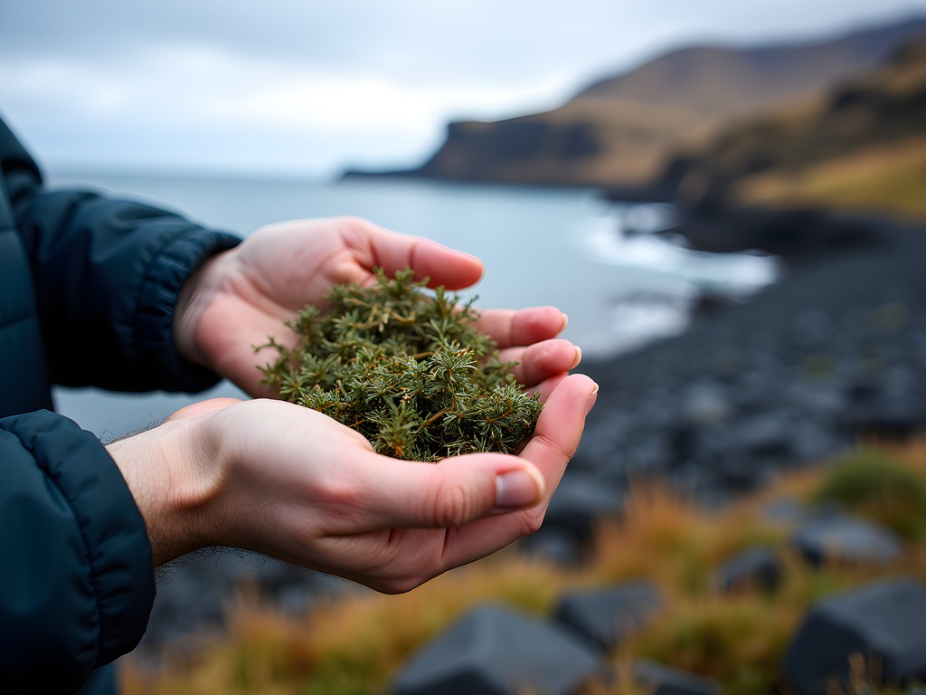 Foraging for wild herbs and berries along Iceland's western coastline