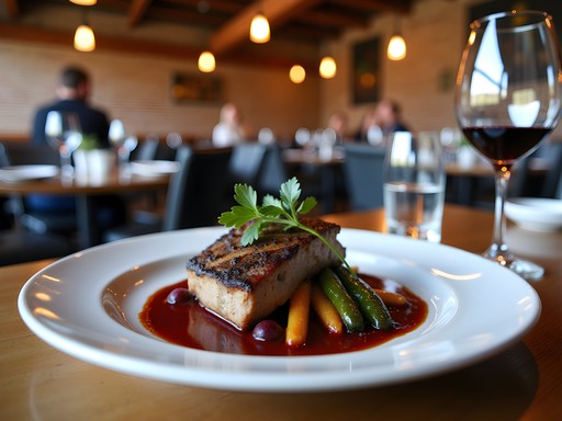 Rustic interior of The Barrel House Restaurant in Riverton with locally-sourced meal