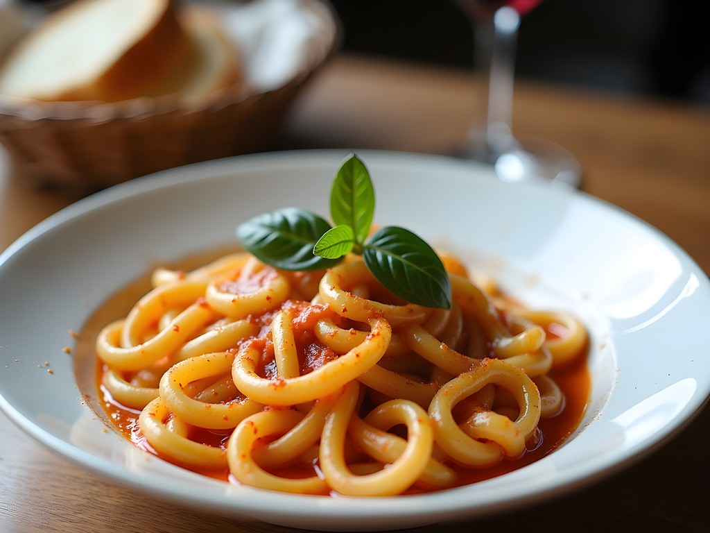 Traditional cacio e pepe pasta dish served in a rustic trattoria in Trastevere, Rome