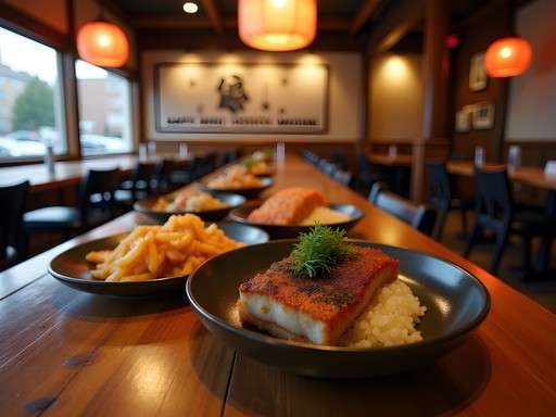 Vibrant display of Asian culinary offerings in Seattle's International District