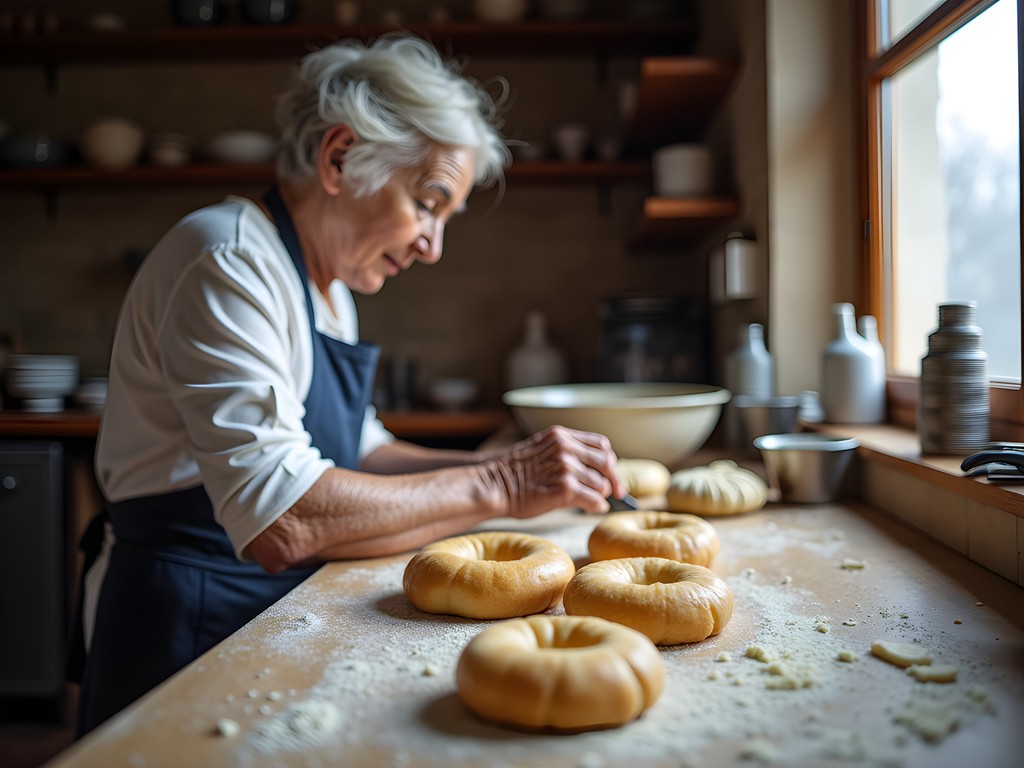 Traditional pastry making demonstration in Sibiu with papanași doughnuts