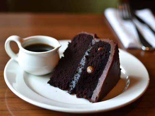 Traditional Bajan black cake with rum sauce in Speightstown