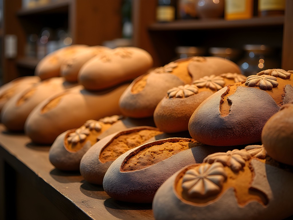 Traditional Alsatian pain d'épices display at specialty shop in Strasbourg