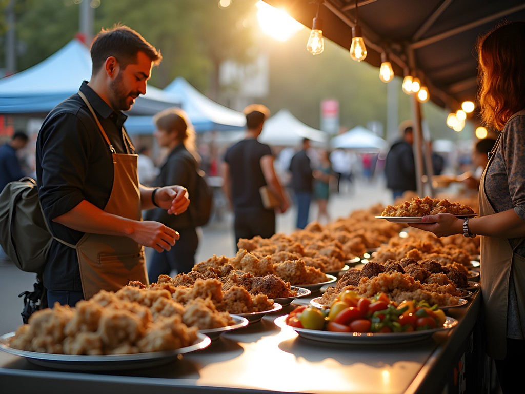 Vibrant food stalls at Marrickville Markets with diverse multicultural offerings