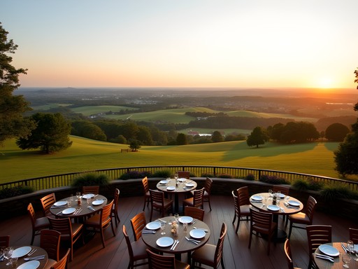 Panoramic view of Syracuse from Heritage Hill Brewhouse's outdoor dining area
