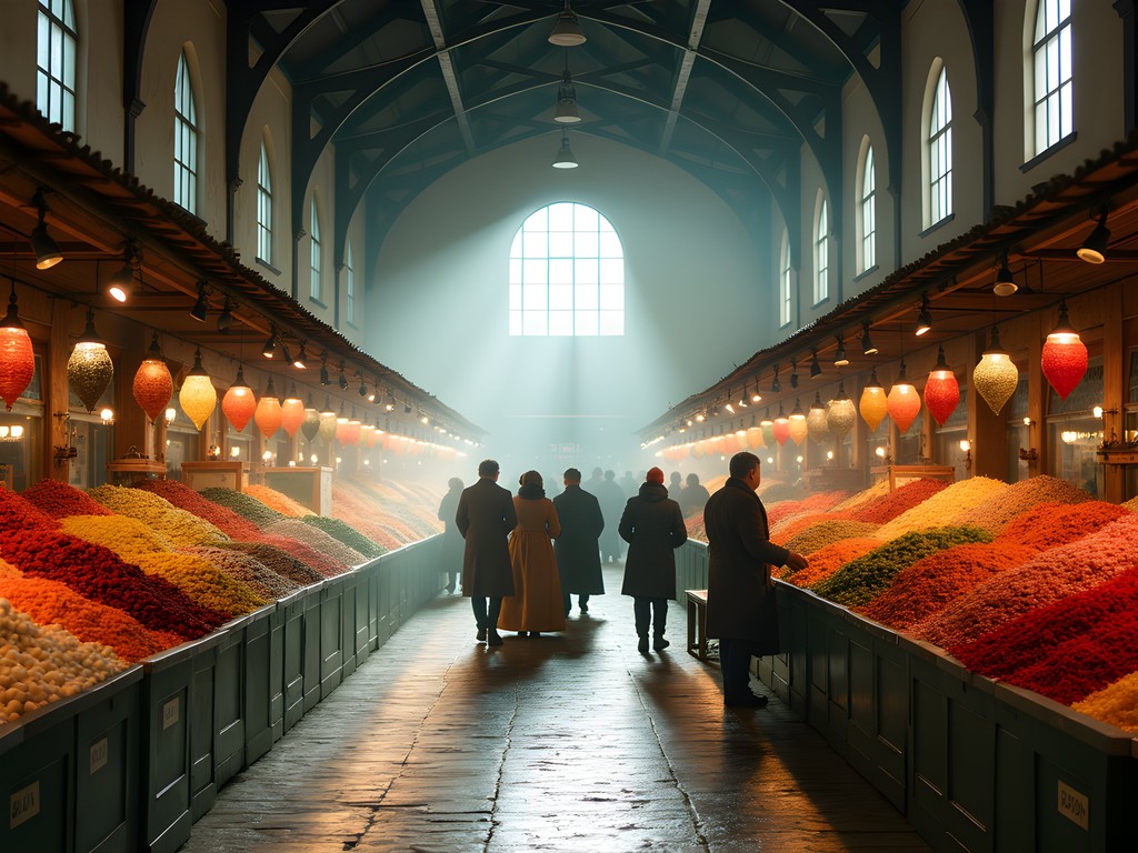 Couple shopping at Szeged's vibrant Central Market Hall