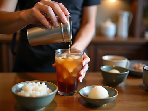 Original bubble tea being prepared at Chun Shui Tang teahouse in Taichung