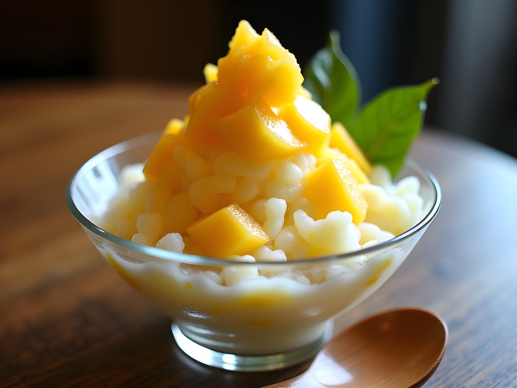 Elaborate Taiwanese snowflake ice dessert with fresh fruit toppings in Taichung