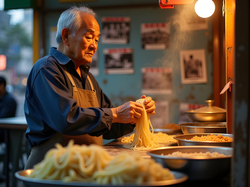 Third-generation street food vendor preparing traditional Taiwanese dish in Taichung