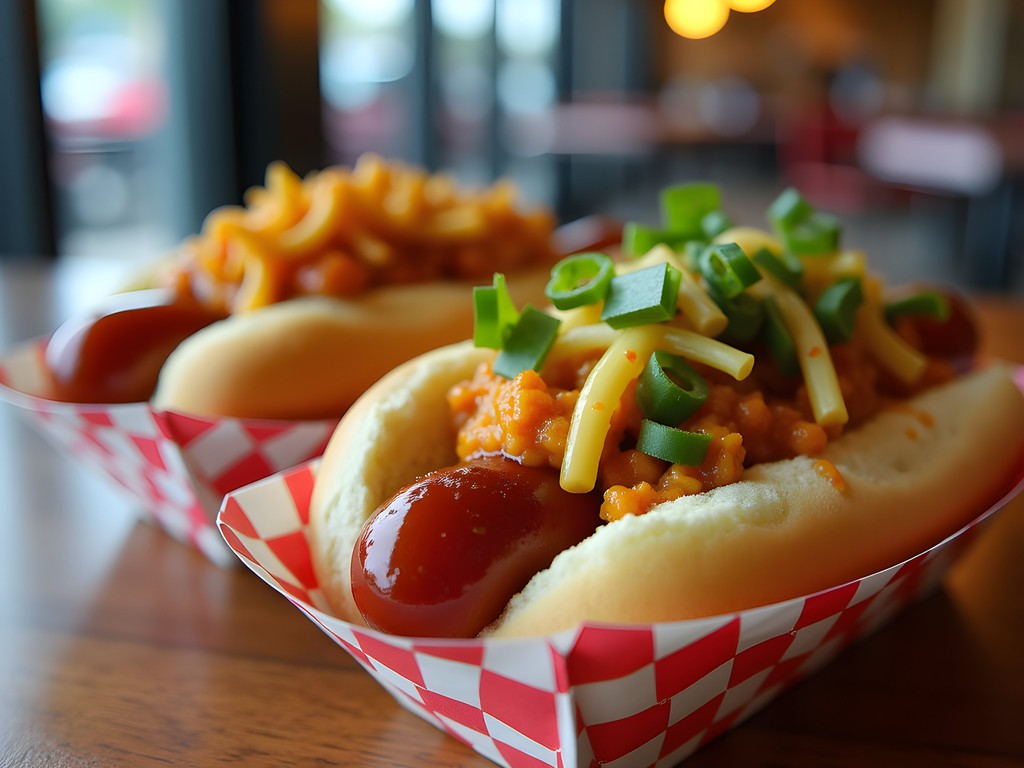 Gourmet fusion hot dogs with international toppings at Voodoo Dog Tallahassee