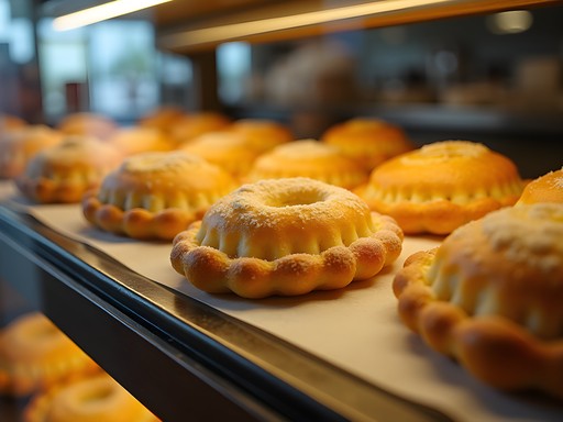 Fresh Cuban guava pastries (pastelitos de guayaba) in a traditional Ybor City bakery display case