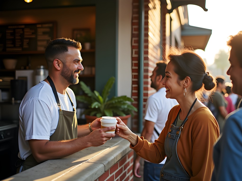 Traditional café con leche being served from a ventanita window in Ybor City