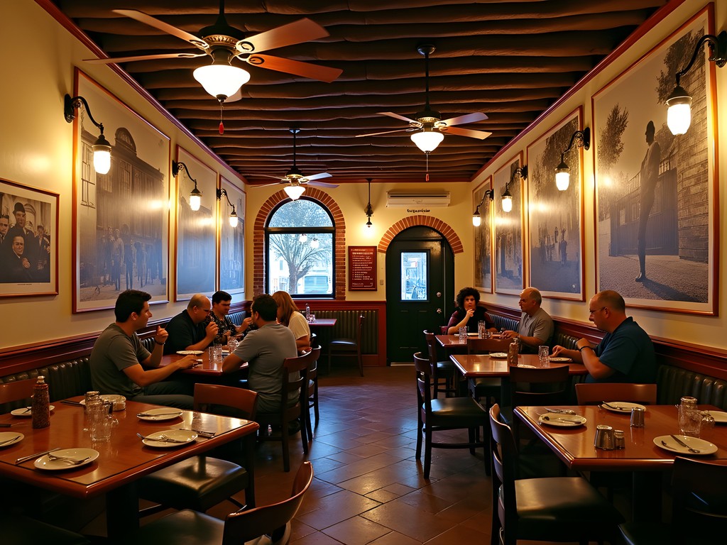 Historic Cuban restaurant in Ybor City showing traditional architecture and vintage photographs