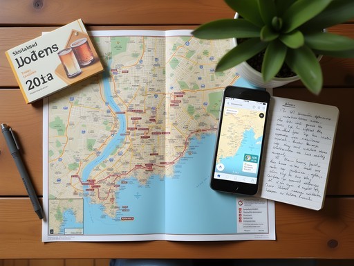 Planning an izakaya crawl with map and guidebook in Tokyo