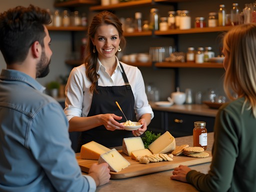 Cheese monger leading a tasting at Topeka artisanal cheese shop