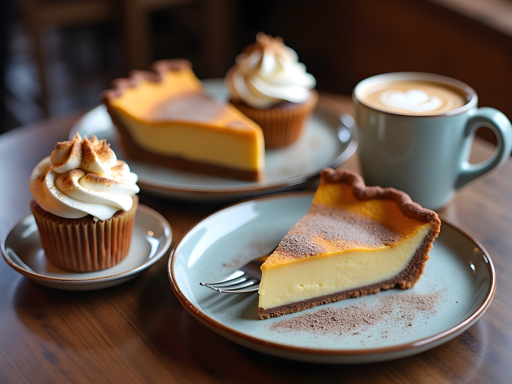 Artfully arranged dessert spread with Southern-inspired pastries and craft coffee