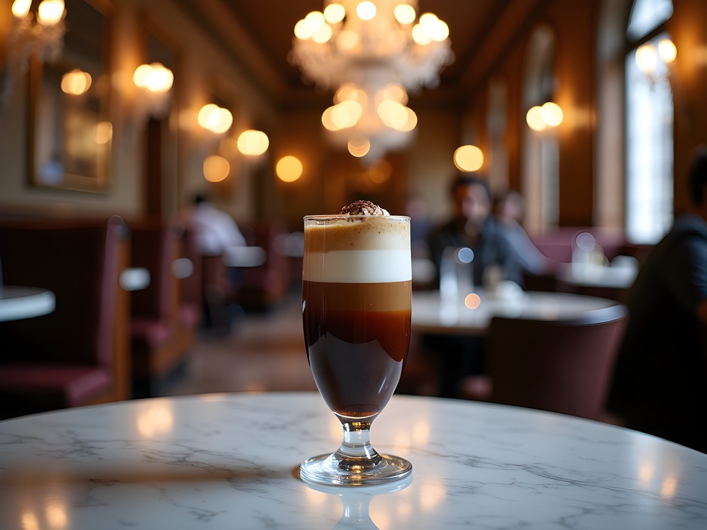 Traditional bicerin coffee drink at historic Caffè Al Bicerin in Turin