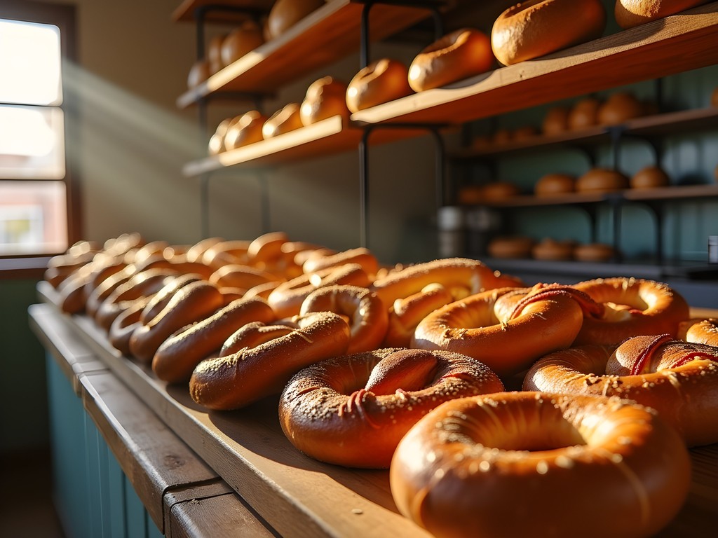 Fresh pretzels and traditional German bread at Monika's Bakery in Windhoek