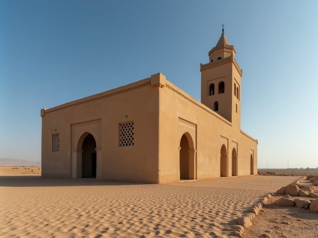 Historic Grande Mosquée d'Abéché with distinctive Ottoman-influenced architecture