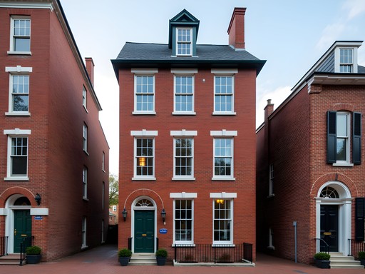 Seven-foot-wide Spite House historic building on Queen Street Alexandria Virginia