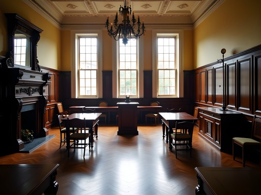 Historic Old Senate Chamber in Maryland State House with morning light