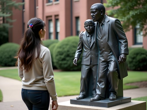 Memorial sculpture commemorating Harold Franklin and Auburn University desegregation