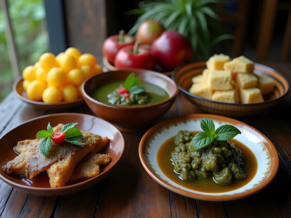 Traditional Amazonian cuisine dishes from Belém featuring local fish, maniçoba, and tropical fruits