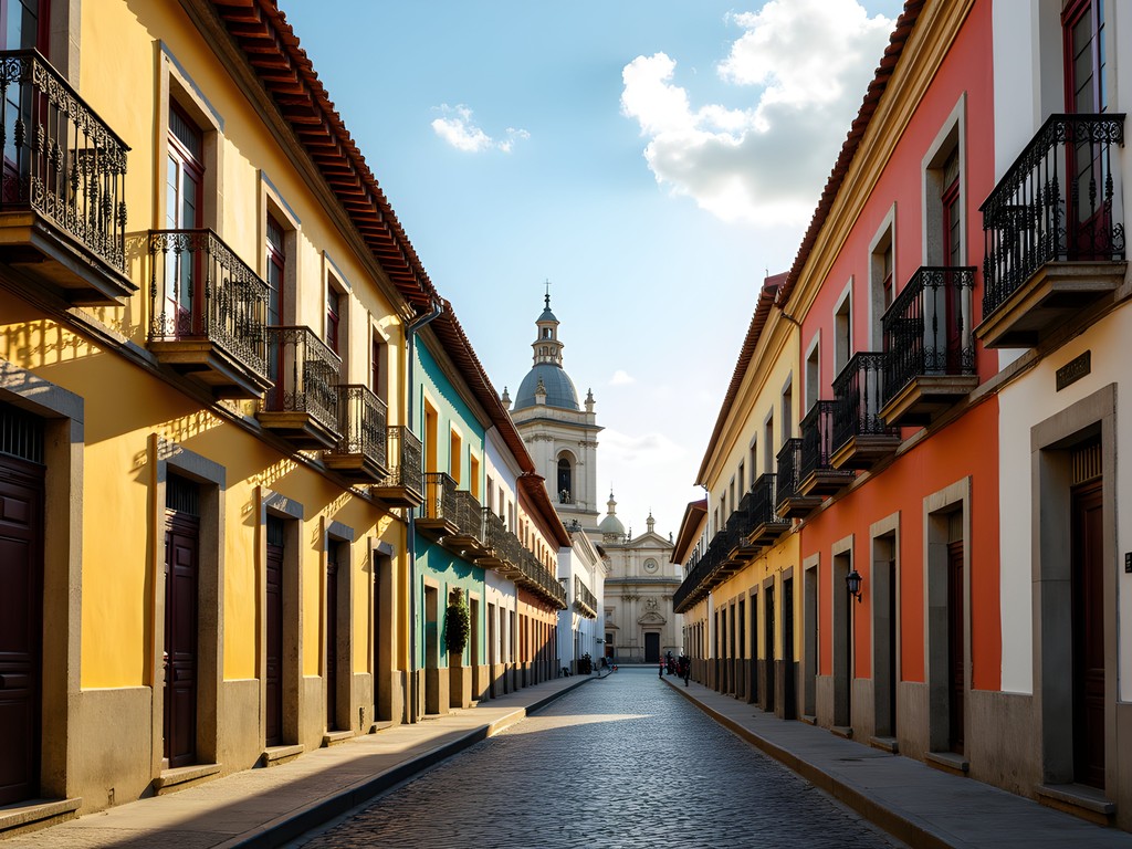 Colonial architecture in Cidade Velha district of Belém with colorful historic buildings and cobblestone streets