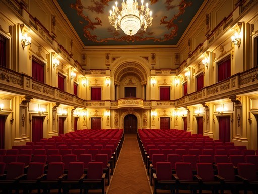 Ornate interior of Teatro da Paz opera house in Belém showing Belle Époque architecture and design