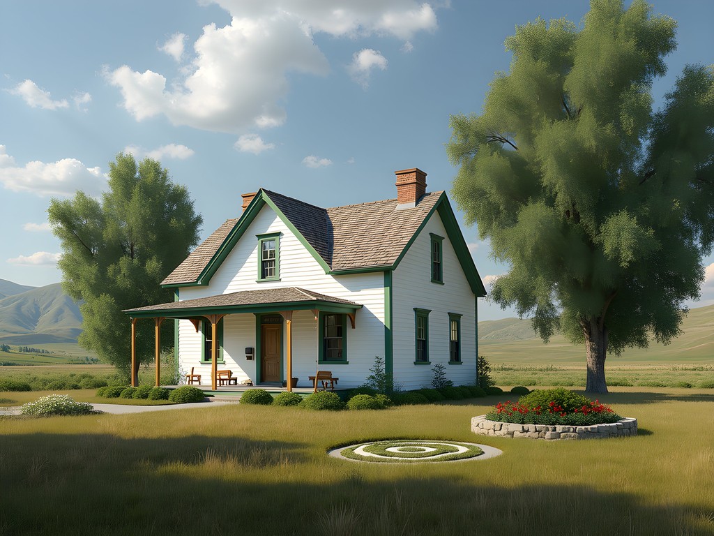 Historic home and grounds at Chief Plenty Coups State Park near Billings Montana