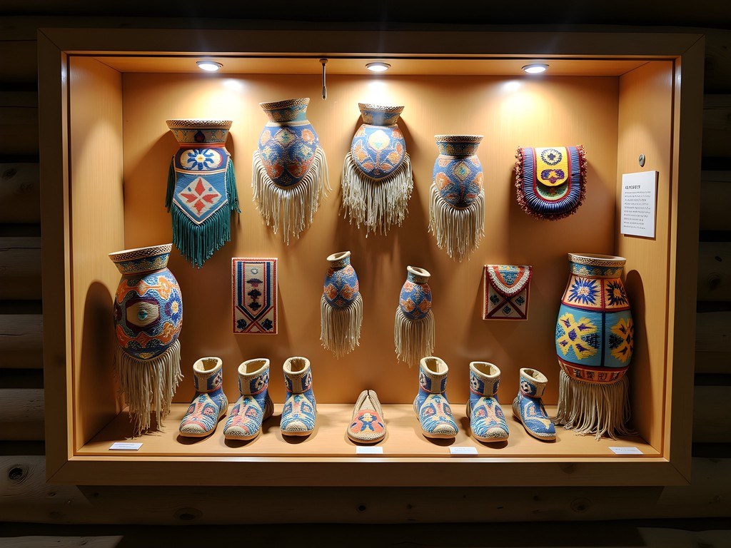 Native American artifacts display at Yellowstone County Museum in Billings