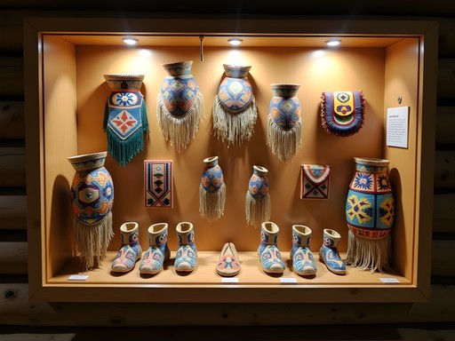 Native American artifacts display at Yellowstone County Museum in Billings