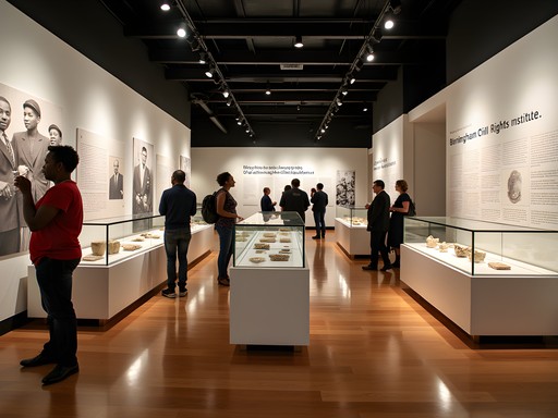 Birmingham Civil Rights Institute museum interior with historical exhibits and artifacts
