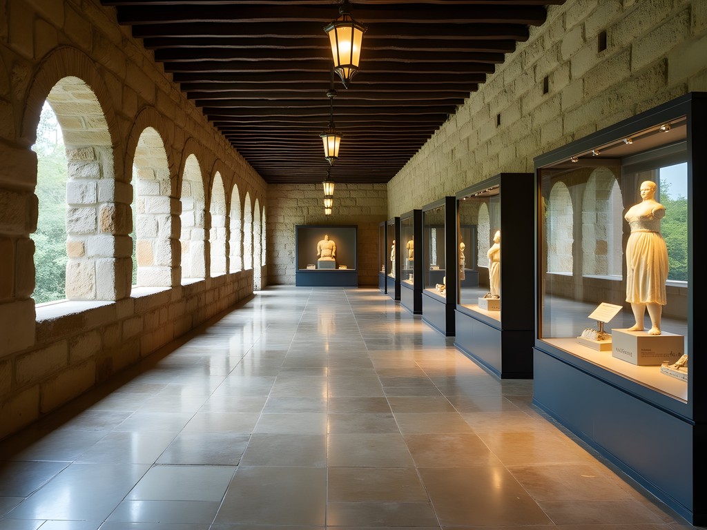 Interior architecture of Museo Nacional showing its prison origins with modern museum displays
