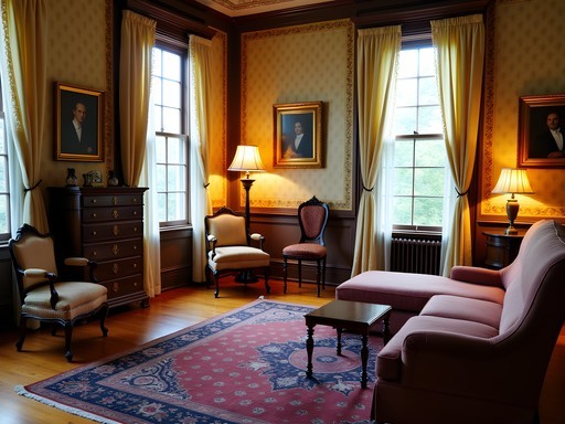 Perfectly preserved Victorian interior of Gibson House Museum in Boston's Back Bay