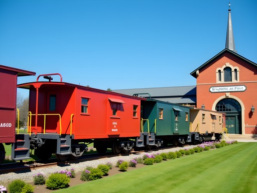 Vintage train cars at the Historic Railpark and Train Museum in Bowling Green