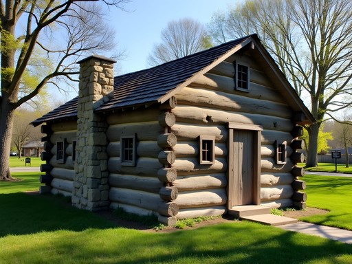 Historic Pioneer Log Cabin from the 1780s in Riverview Park, Bowling Green