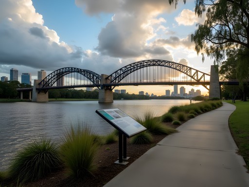 Kurilpa Point where Brisbane River meets South Brisbane with city skyline view