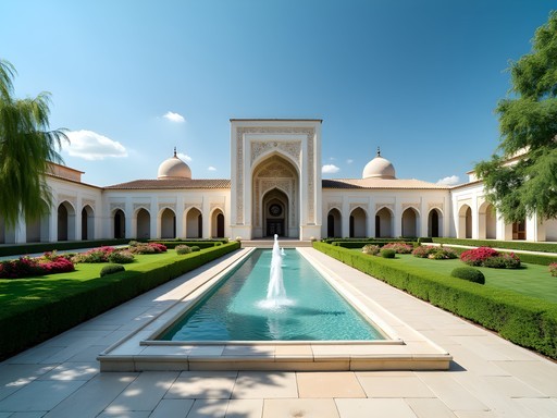 Gardens and architecture of Sitorai Mokhi-Khosa Palace outside Bukhara