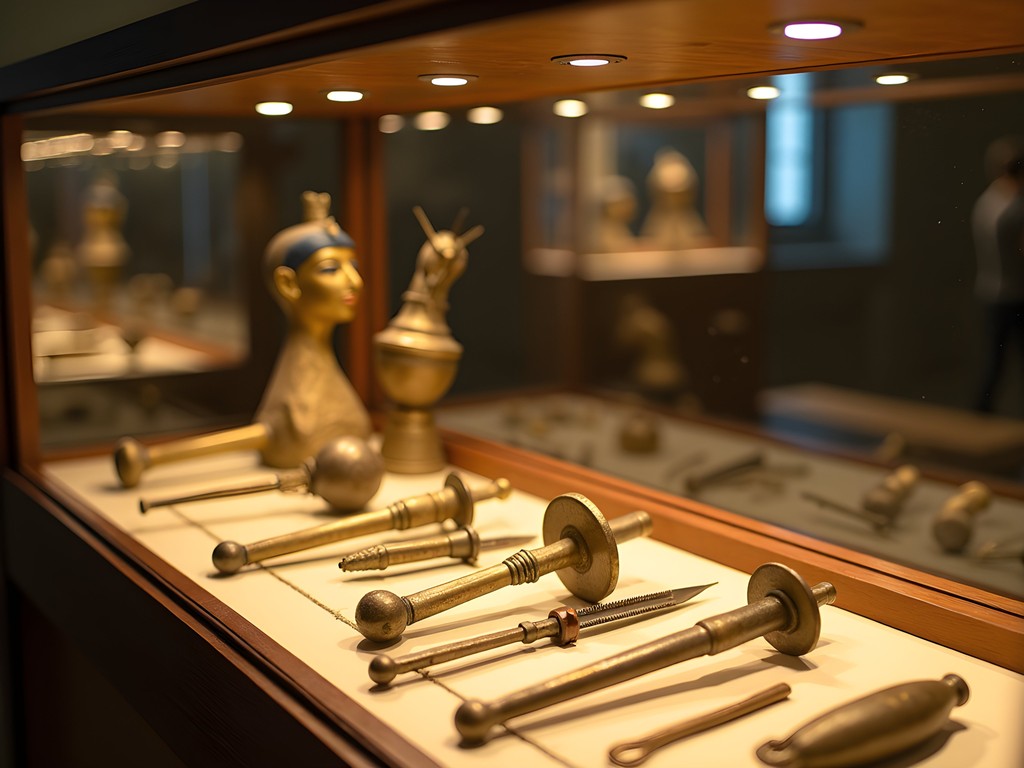 Ancient Egyptian medical instruments display at the Egyptian Museum in Cairo