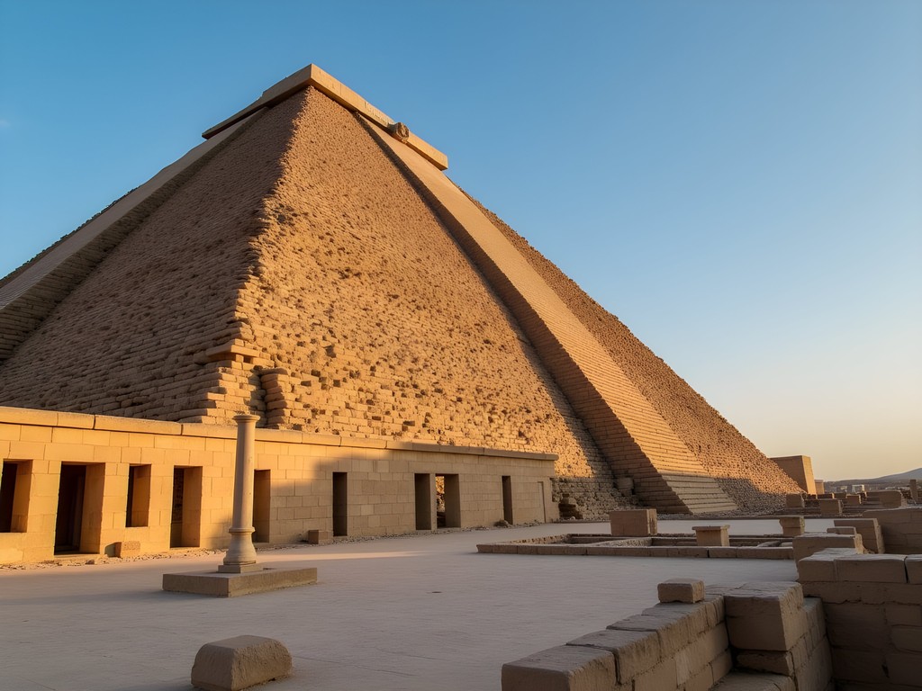 Woman exploring the Step Pyramid complex at Saqqara, Egypt