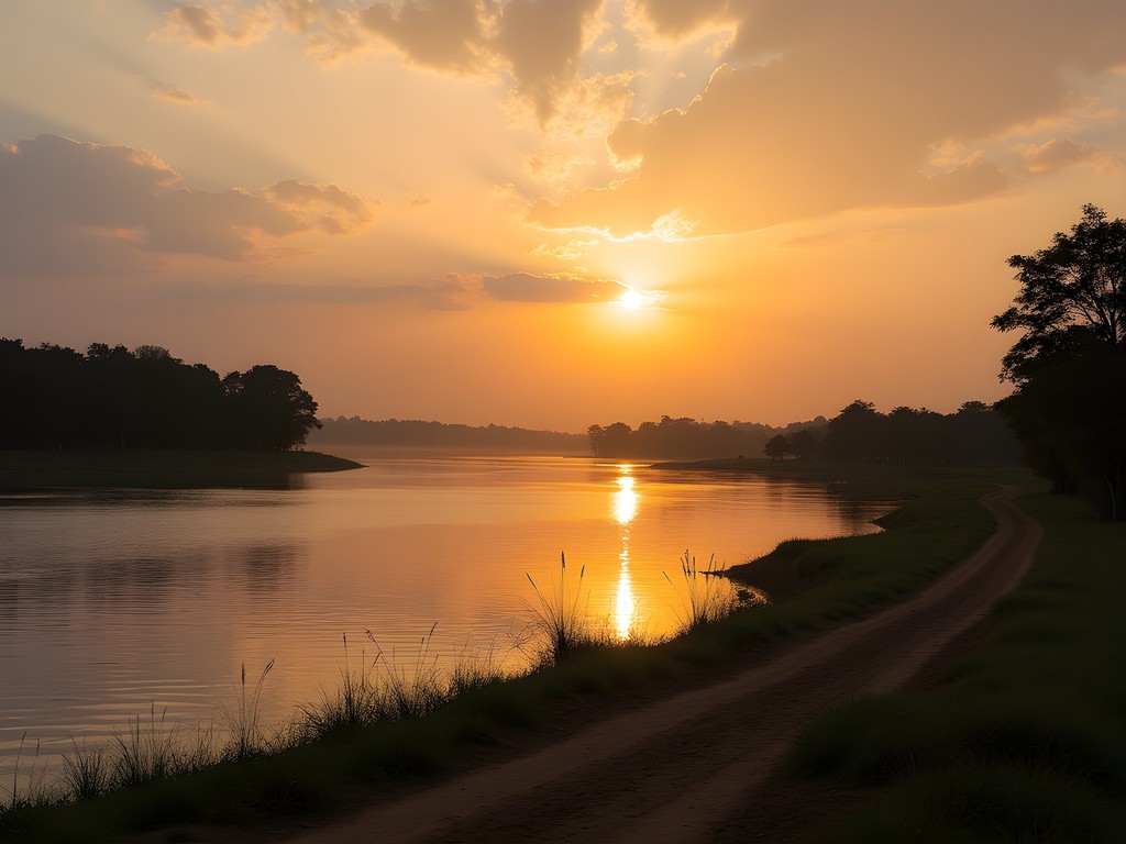 Sunset view of Cross River at historic Point of No Return departure point
