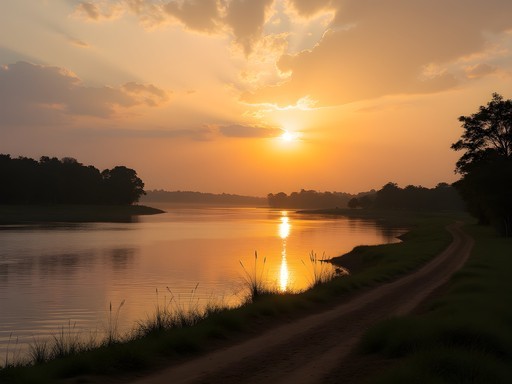 Sunset view of Cross River at historic Point of No Return departure point