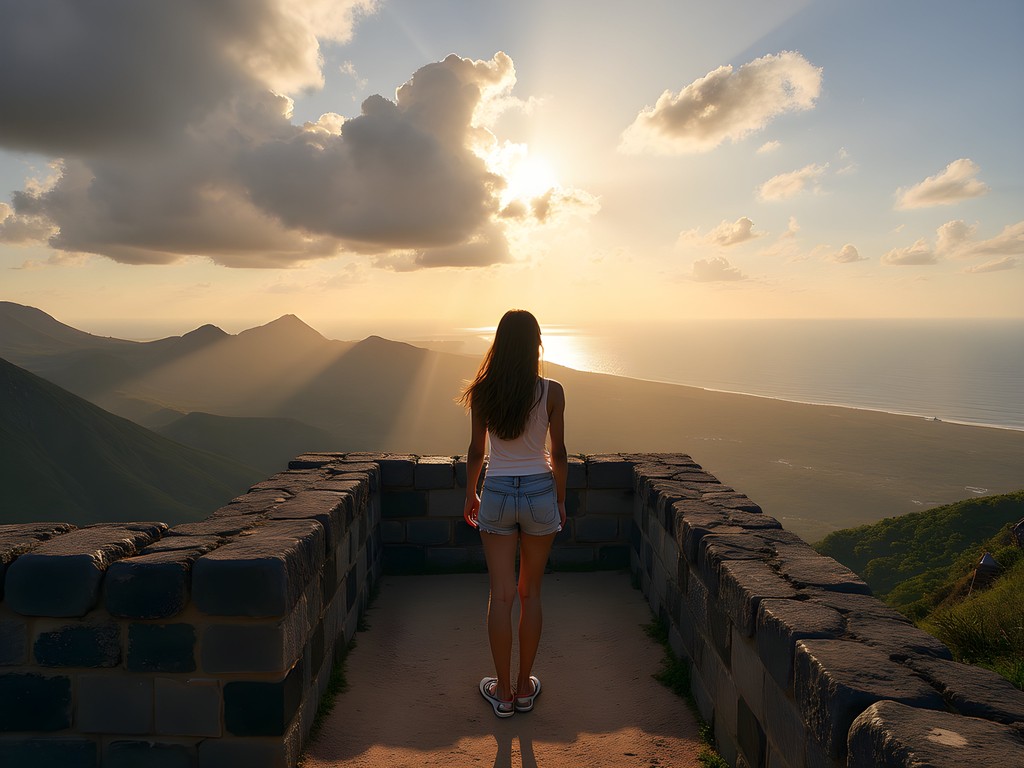 Travel blogger Sage Dixon overlooking the northern plains of Haiti from Citadelle Laferrière